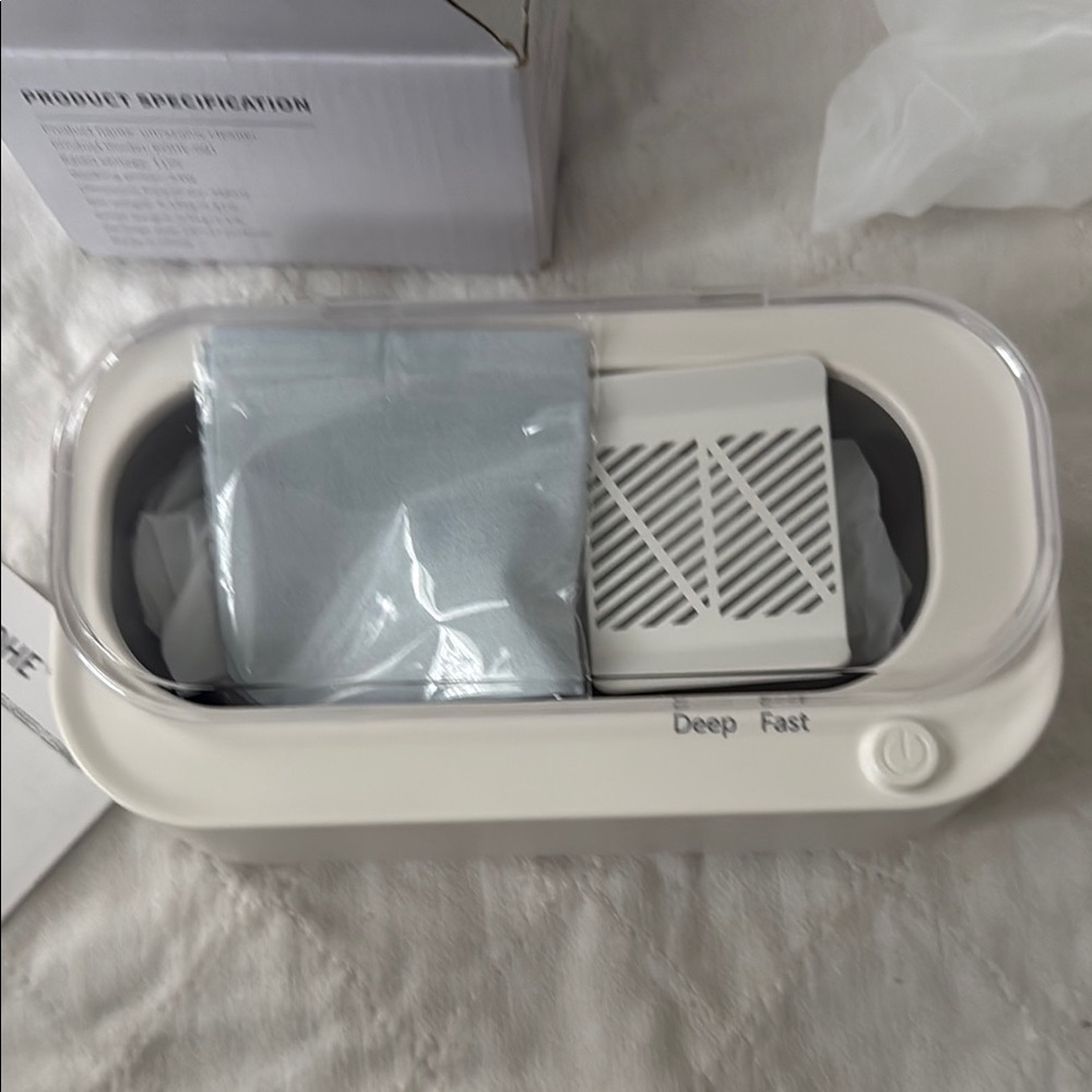 White and Gray Ultrasonic Cleaner